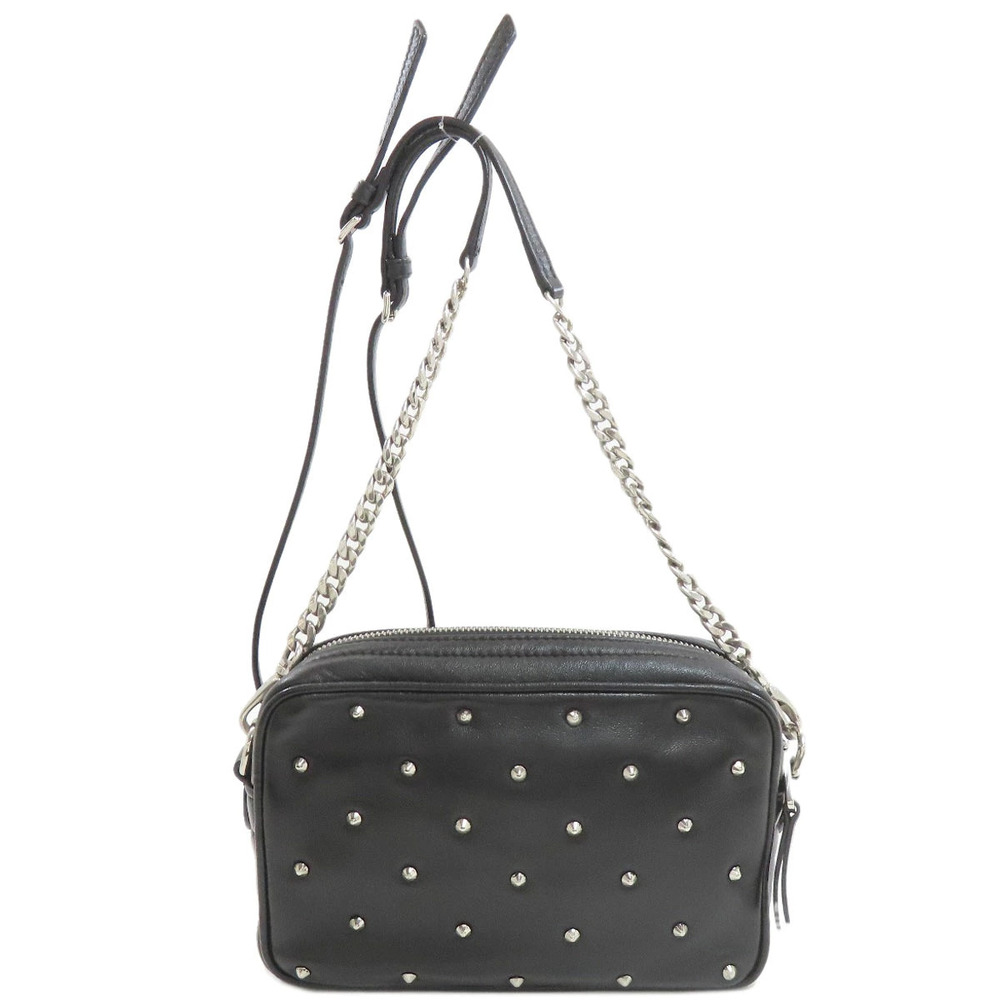 Miu Miu Shoulder Studded Calfskin Bag Black